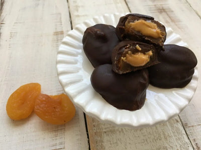 Chocolate Covered Stuffed Apricots