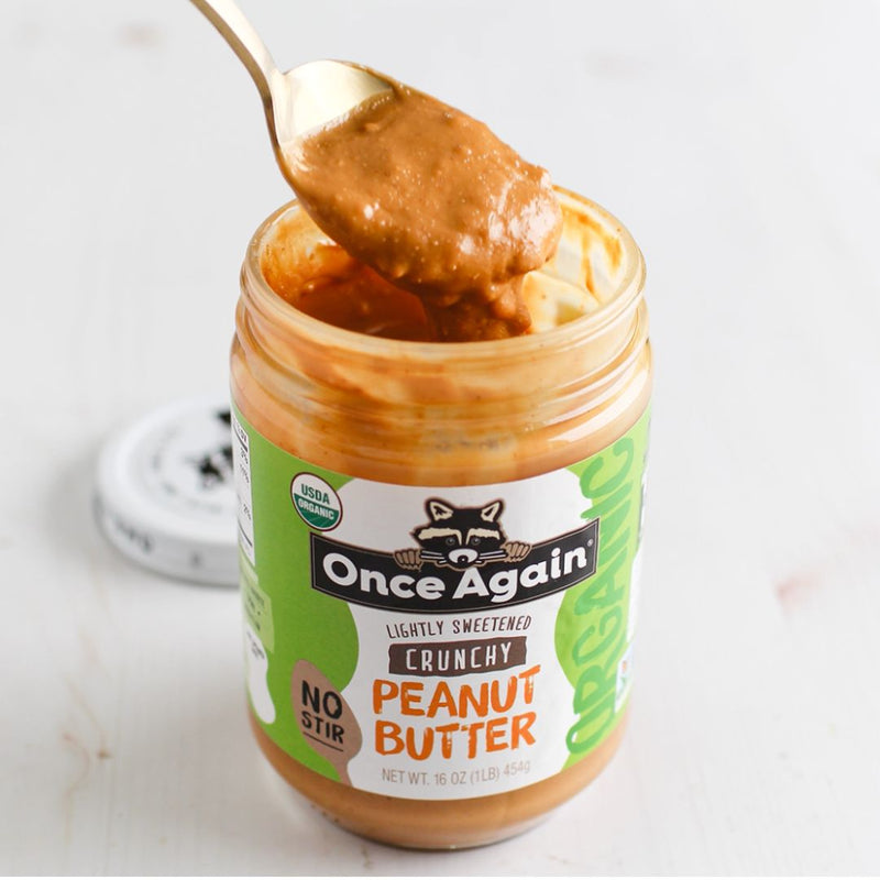 Once Again Peanut Butter Organic Crunchy Peanut Butter - No Stir - Lightly Sweetened & Salted - 16 oz