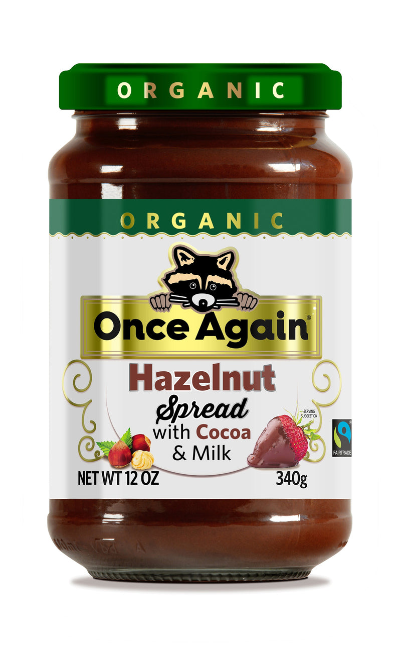 Once Again Chocolate Spread 12oz Glass Jar / Each Organic Hazelnut Spread with Milk Chocolate - 12 oz