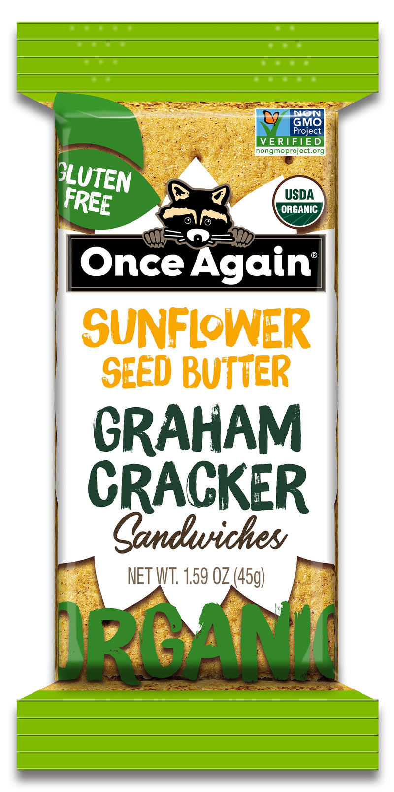 Once Again Crackers Box of 8 Sunflower Butter Graham Cracker Sandwiches - Organic, Non-GMO Cracker Snacks